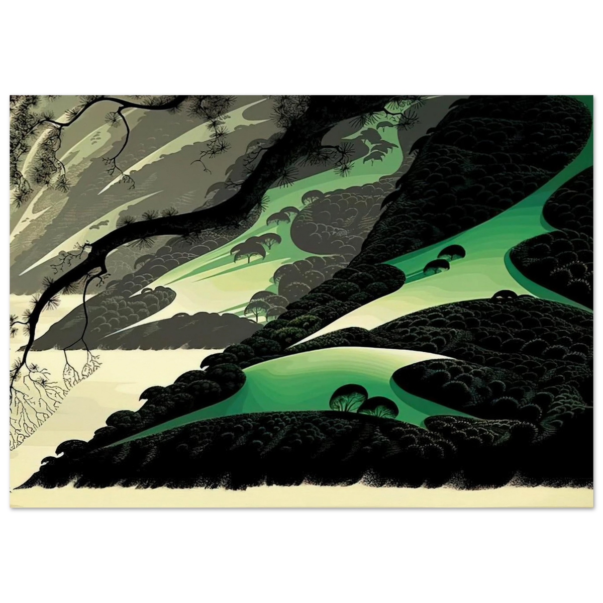 Green Big Sur Poster | Eyvind Earle Poster | Eyvind Earle Prints