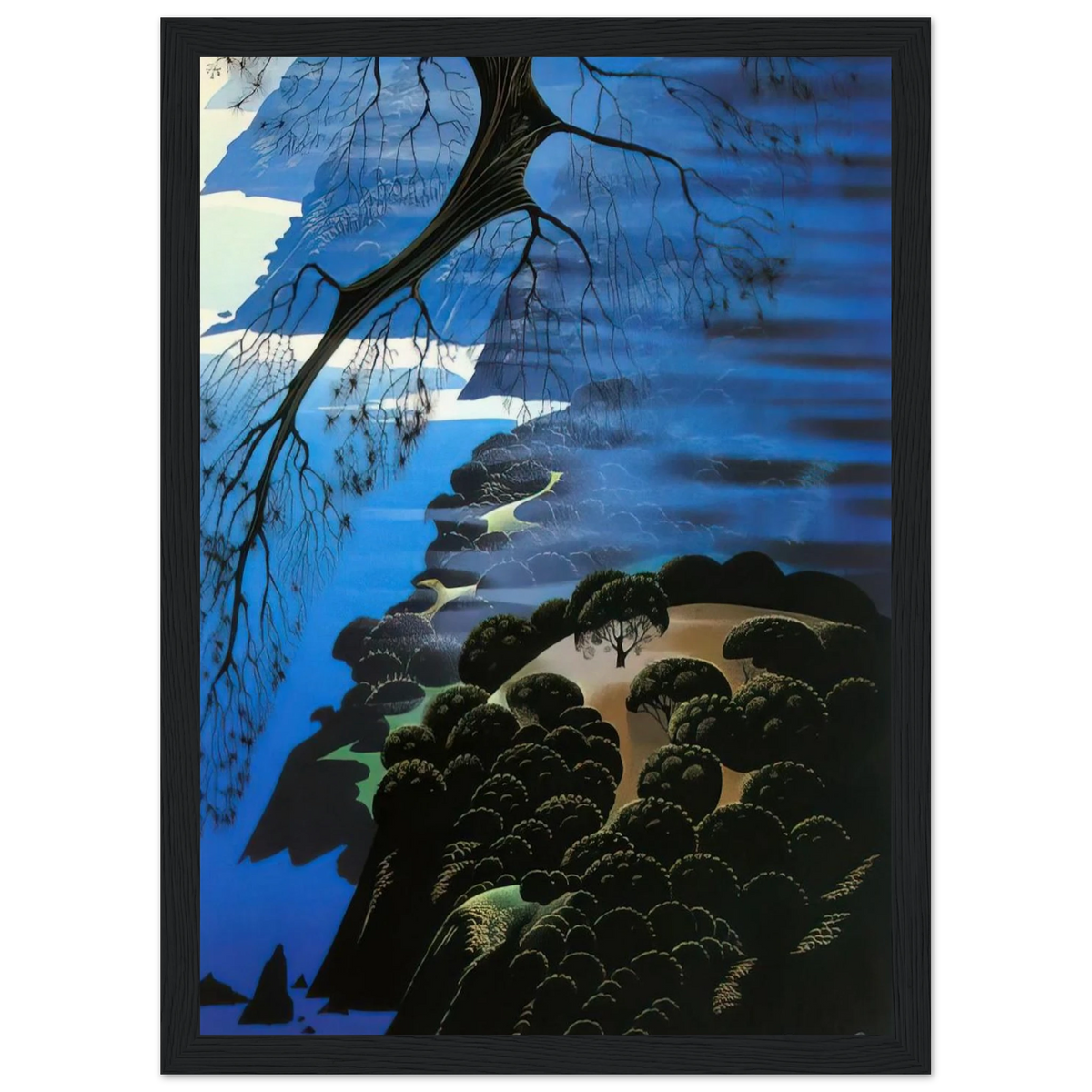 Mystical Coastline Framed Poster | Eyvind Earle Framed Prints Wall Art | Eyvind Earle Prints