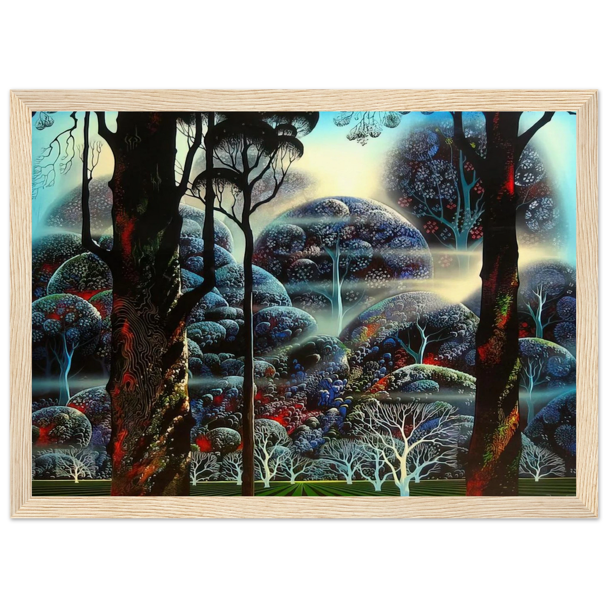 Mist in the Dark Woods Framed Poster | Eyvind Earle Framed Prints Wall Art | Eyvind Earle Prints