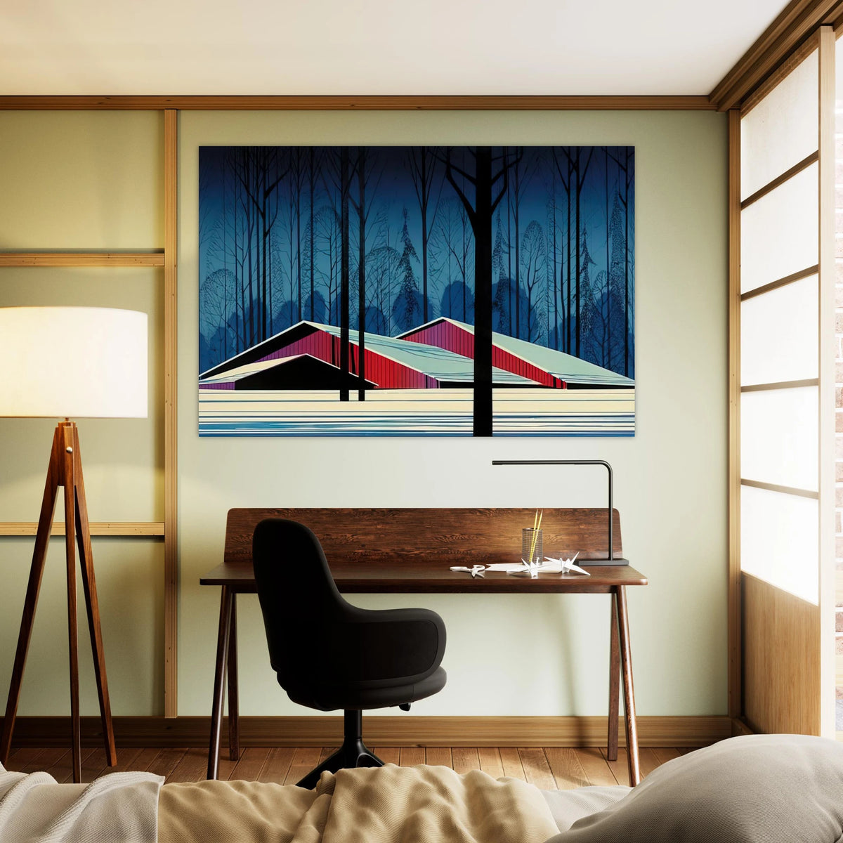 Winter Barns Poster | Eyvind Earle Poster | Eyvind Earle Prints