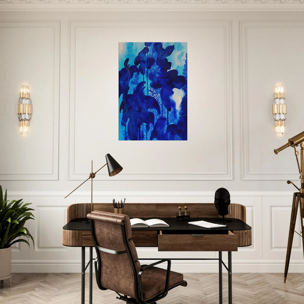 Blue Floral Canvas | Eyvind Earle Canvas | Eyvind Earle Prints
