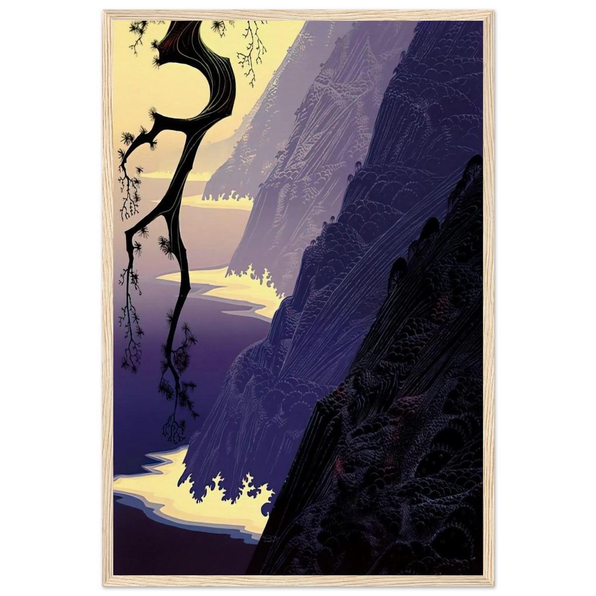 Purple Mist Framed Poster | Eyvind Earle Framed Prints Wall Art | Eyvind Earle Prints