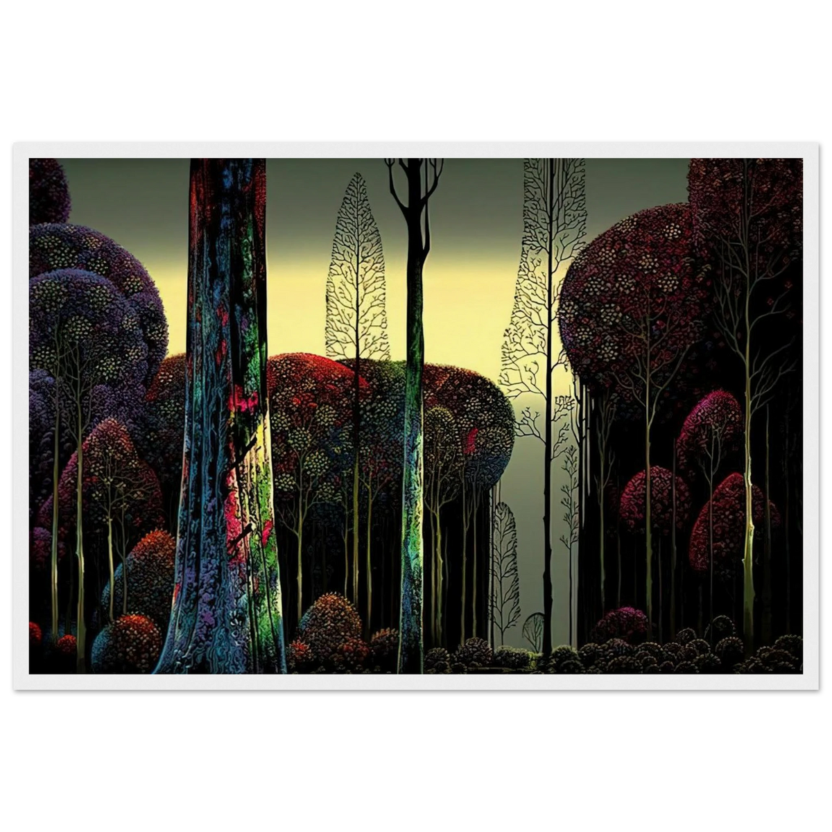 Gothic Forest Framed Poster | Eyvind Earle Framed Prints Wall Art | Eyvind Earle Prints
