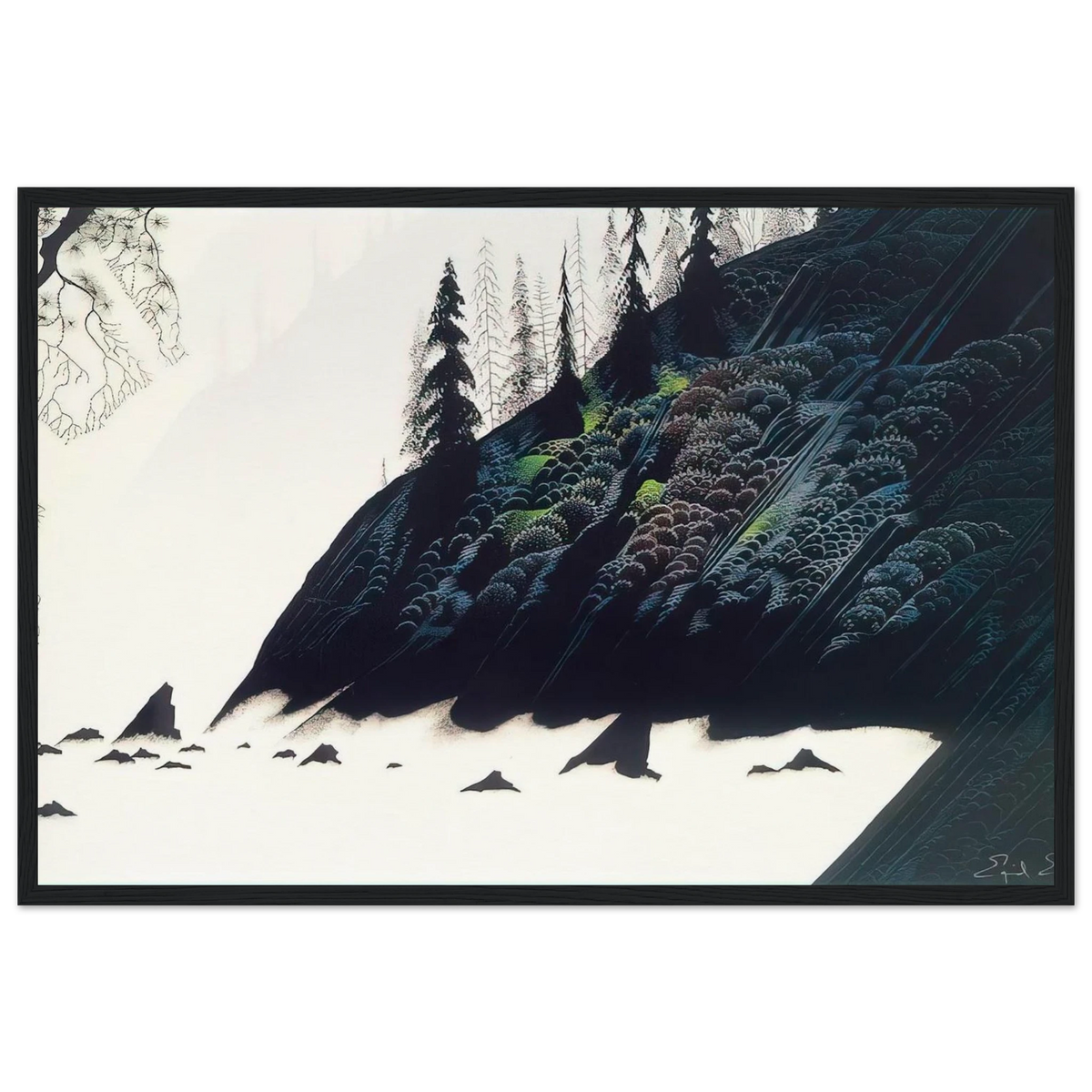 Spruce Redwoods and Pine Framed Poster | Eyvind Earle Framed Prints Wall Art | Eyvind Earle Prints