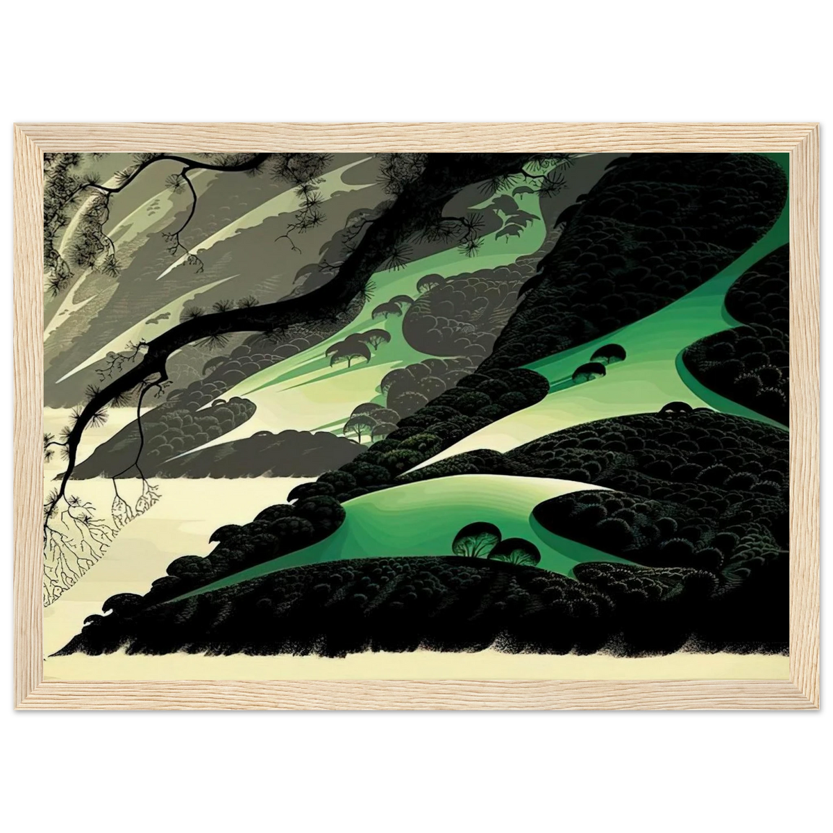 Green Big Sur Framed Poster | Eyvind Earle Framed Prints Wall Art | Eyvind Earle Prints