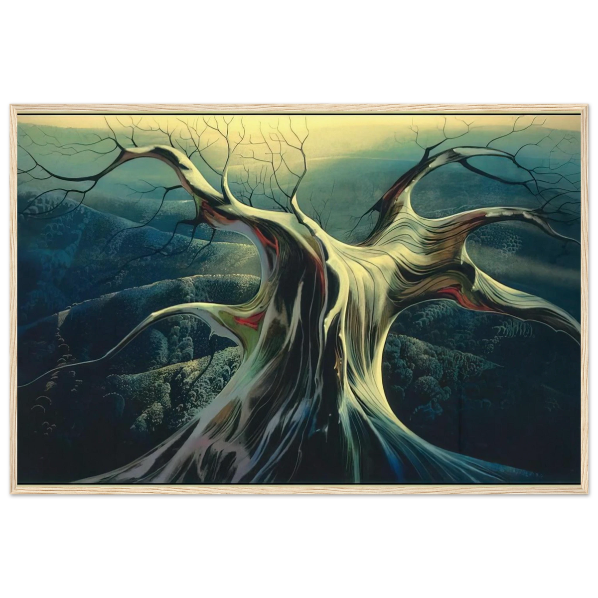 Moonlit Tree Trunk Framed Poster | Eyvind Earle Framed Prints Wall Art | Eyvind Earle Prints