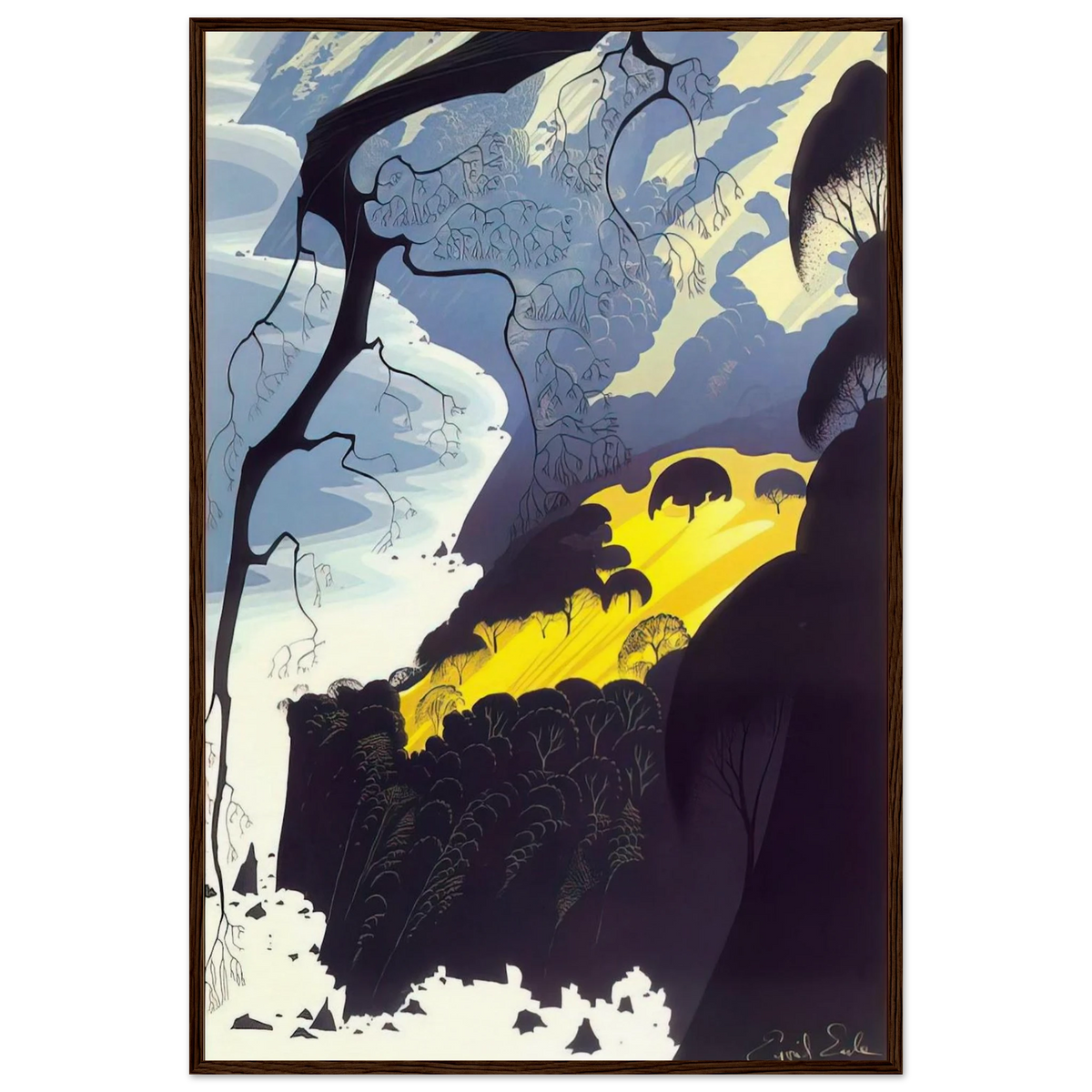 Carmel Highlands Framed Poster | Eyvind Earle Framed Prints Wall Art | Eyvind Earle Prints