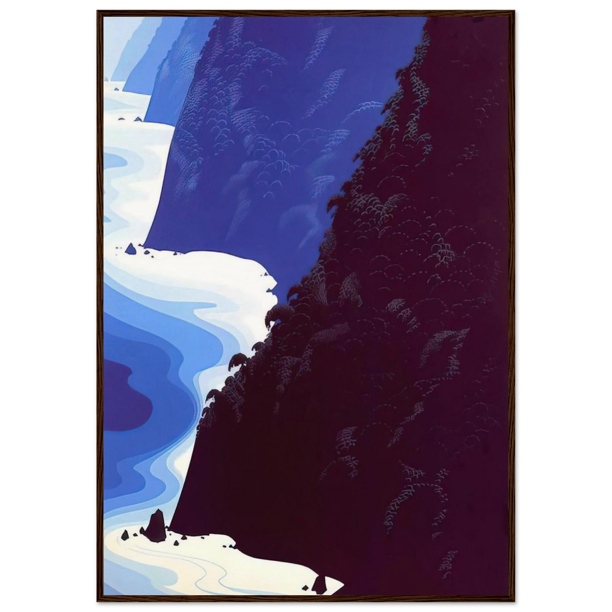 Blue Big Sur Framed Poster | Eyvind Earle Framed Prints Wall Art | Eyvind Earle Prints