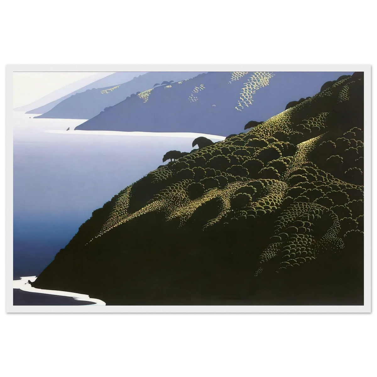 Big Sur Calm Framed Poster | Eyvind Earle Framed Prints Wall Art | Eyvind Earle Prints
