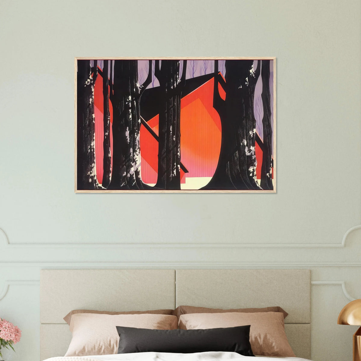 Winter Barnyard Framed Poster | Eyvind Earle Framed Prints Wall Art | Eyvind Earle Prints