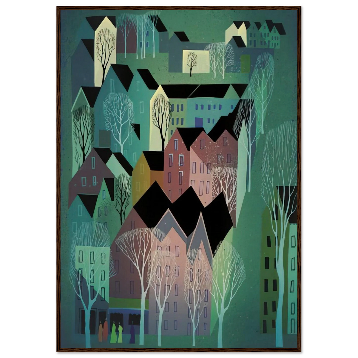 Village Framed Poster | Eyvind Earle Framed Prints Wall Art | Eyvind Earle Prints