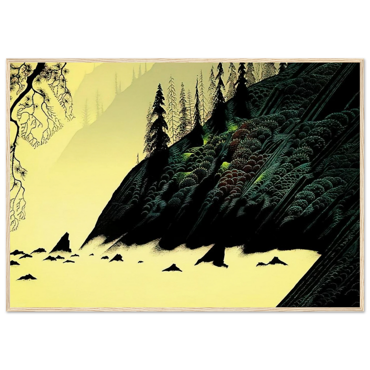 Spruce Redwood and Pine Framed Poster | Eyvind Earle Framed Prints Wall Art | Eyvind Earle Prints