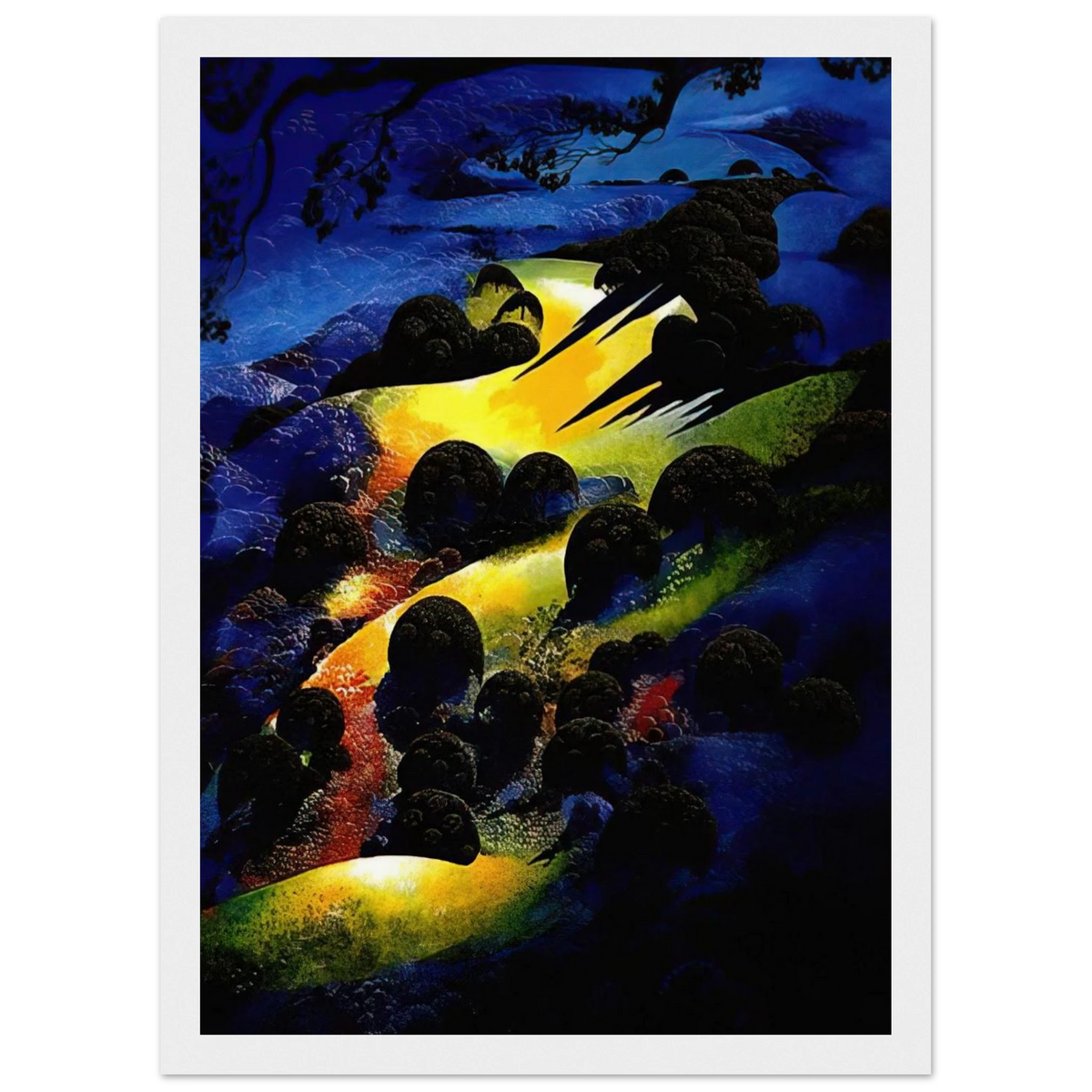 Sunset Flame Framed Poster | Eyvind Earle Framed Prints Wall Art | Eyvind Earle Prints