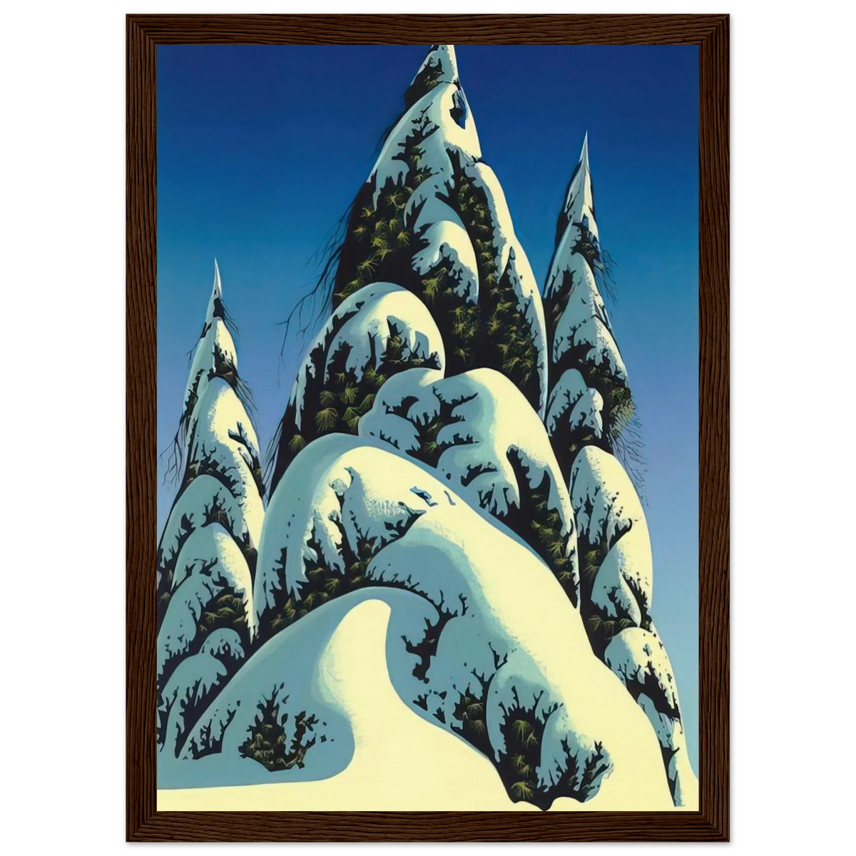 New Fallen Snow Framed Poster | Eyvind Earle Framed Prints Wall Art | Eyvind Earle Prints