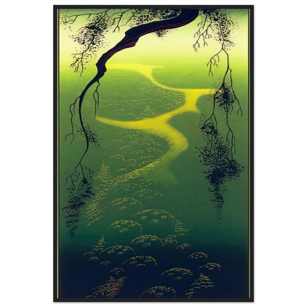 Green Mist Framed Poster | Eyvind Earle Framed Prints Wall Art | Eyvind Earle Prints