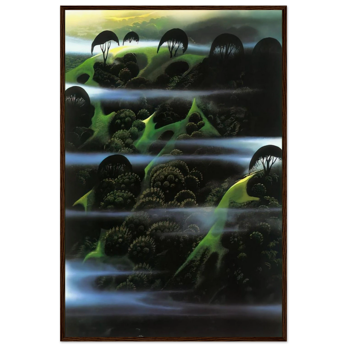 Early Morning Fog Framed Poster | Eyvind Earle Framed Prints Wall Art | Eyvind Earle Prints