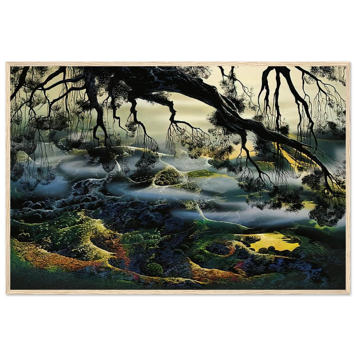 Fog Passes By Framed Poster | Eyvind Earle Framed Prints Wall Art | Eyvind Earle Prints