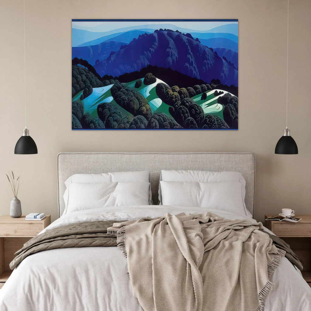 Three Fields and a Mountain Poster | Eyvind Earle Poster | Eyvind Earle Prints