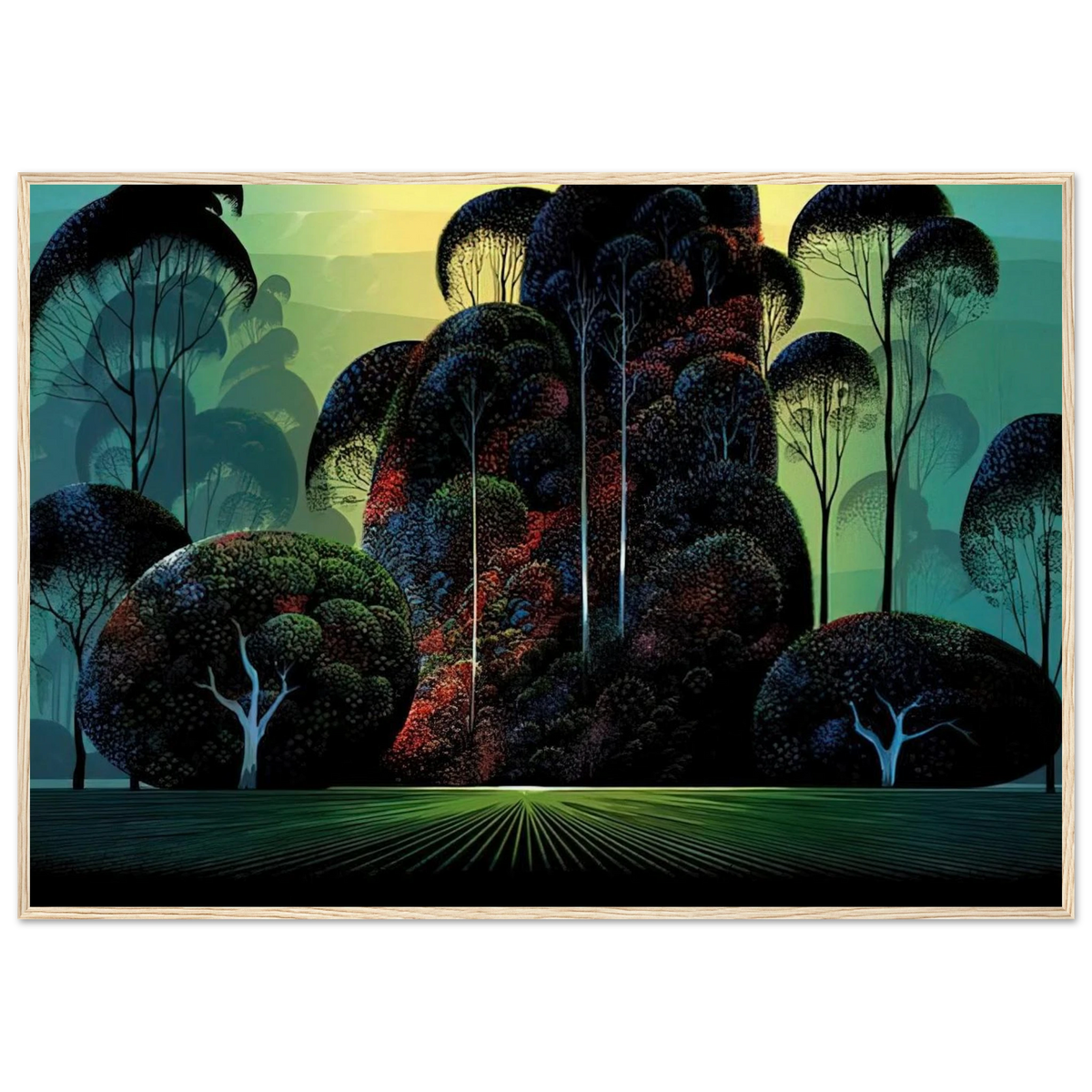 Mendacino Framed Poster | Eyvind Earle Framed Prints Wall Art | Eyvind Earle Prints