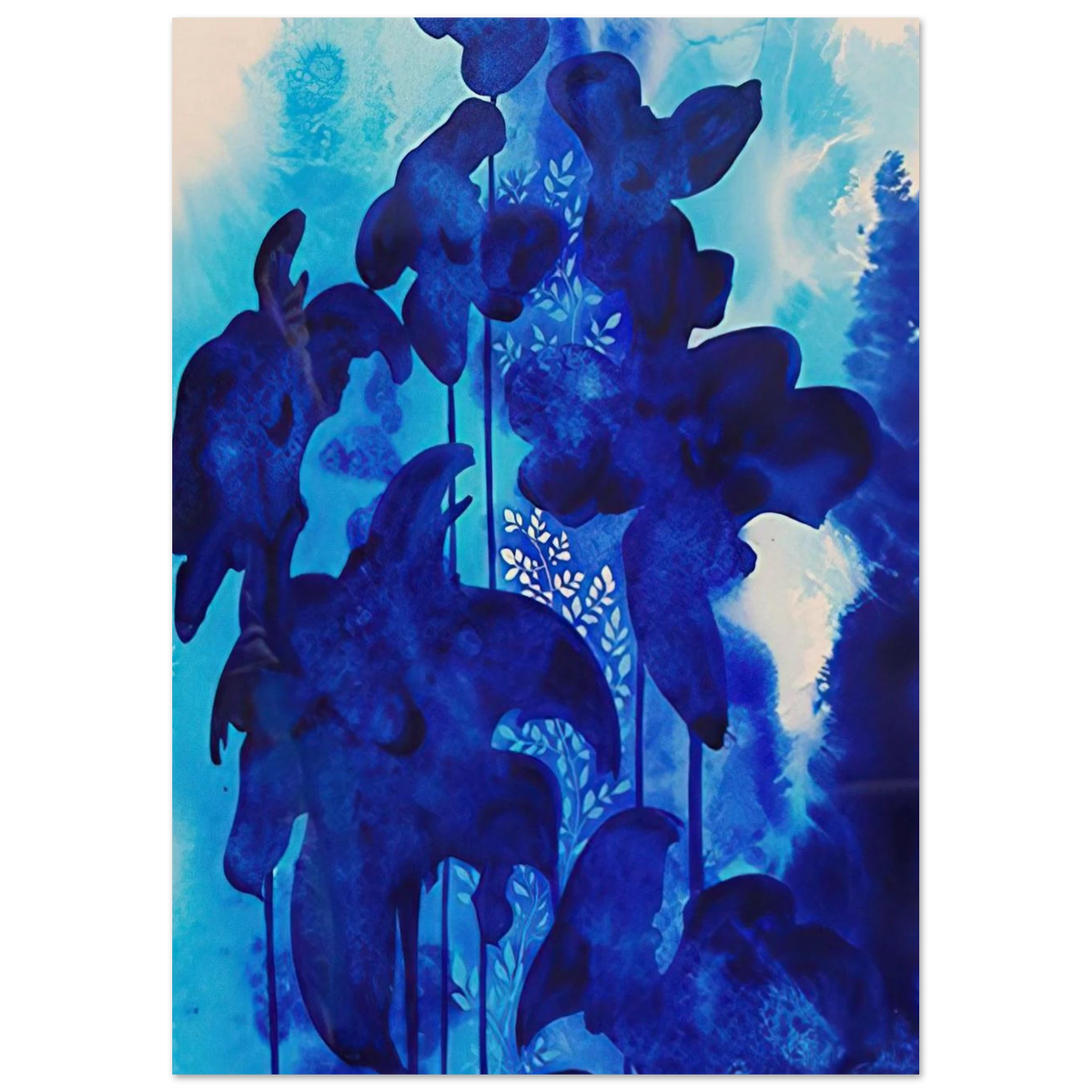 Blue Floral Poster | Eyvind Earle Poster | Eyvind Earle Prints