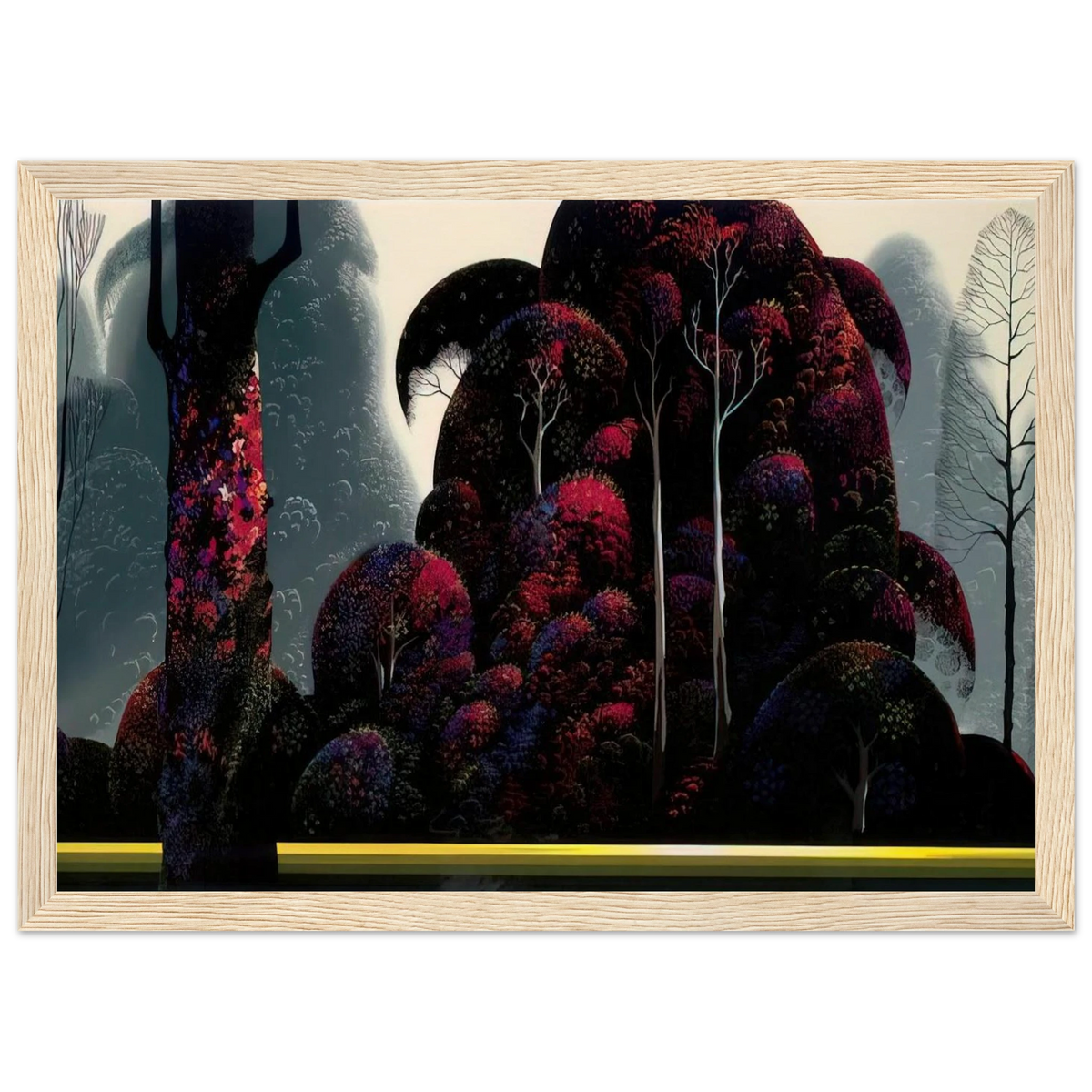 Crimson Eucalyptus Framed Poster | Eyvind Earle Framed Prints Wall Art | Eyvind Earle Prints