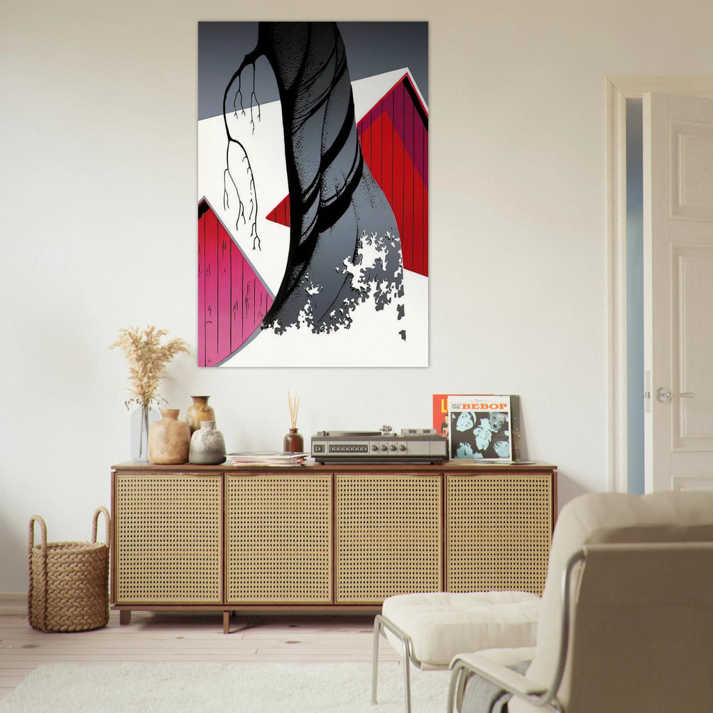 Red Barn and Grey Sky Poster | Eyvind Earle Poster | Eyvind Earle Prints