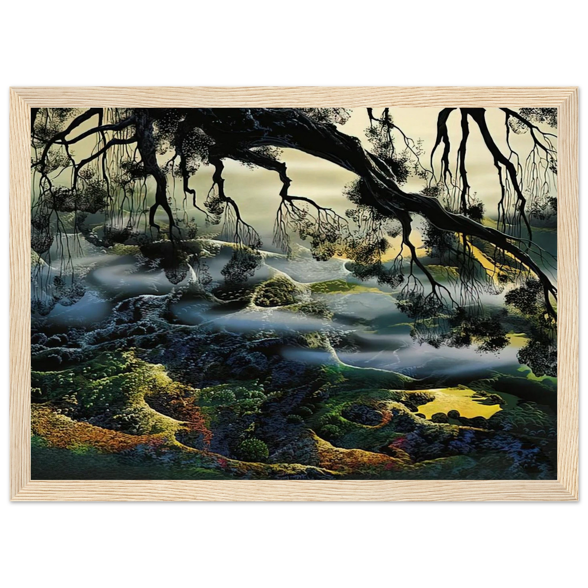 Fog Passes By Framed Poster | Eyvind Earle Framed Prints Wall Art | Eyvind Earle Prints