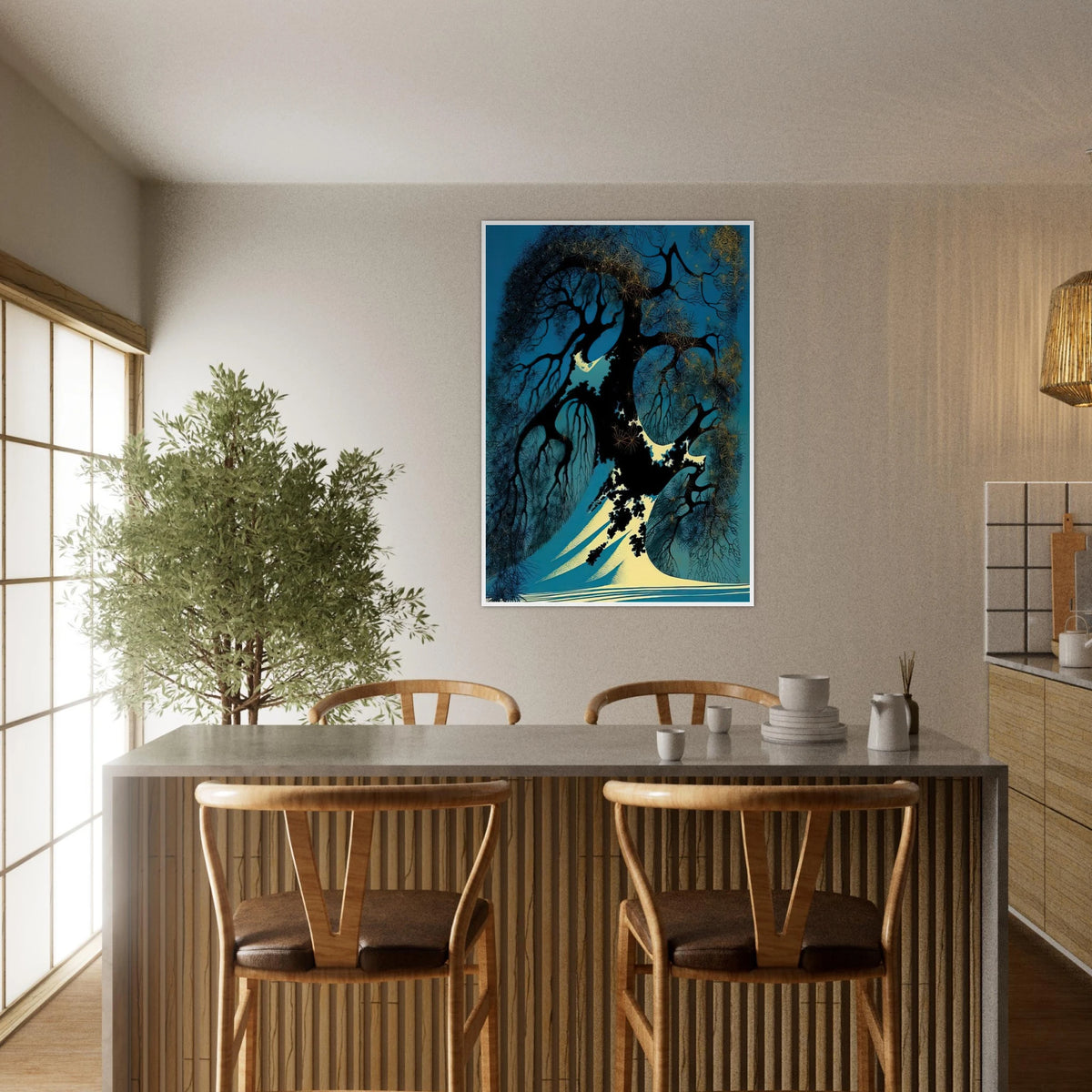 Winter Bonsai Framed Poster | Eyvind Earle Framed Prints Wall Art | Eyvind Earle Prints