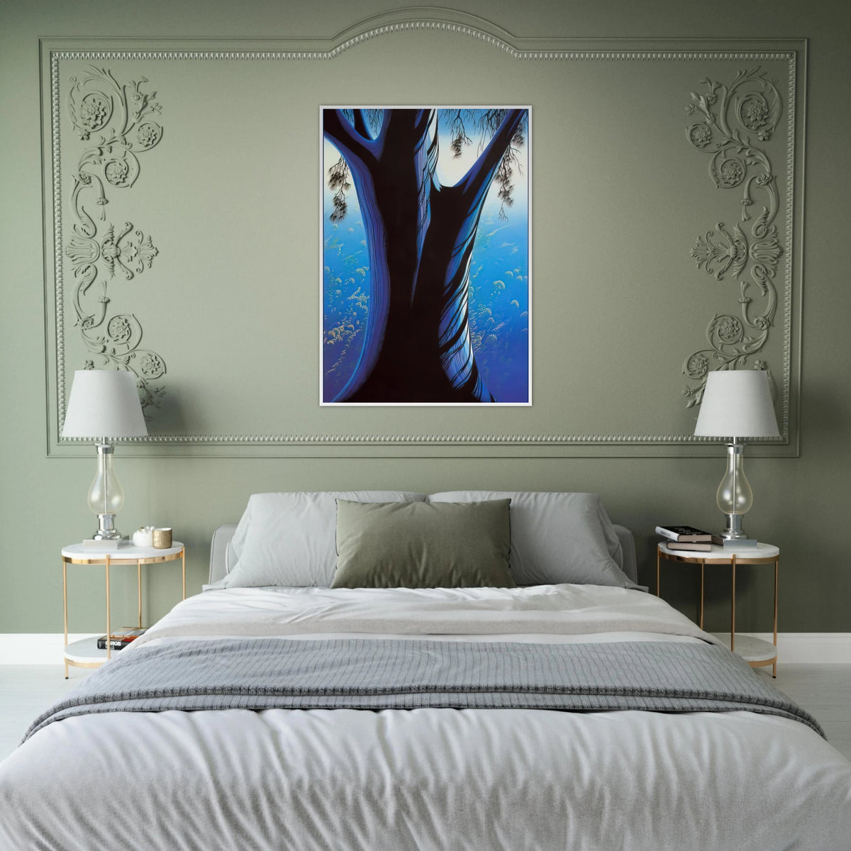 Blue Pine Framed Poster | Eyvind Earle Framed Prints Wall Art | Eyvind Earle Prints