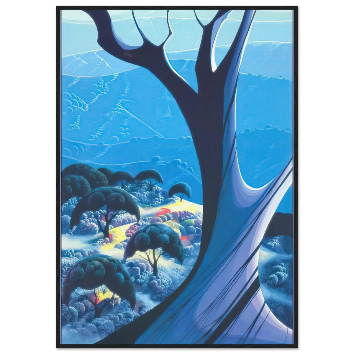 Purple Treeand Mountains Framed Poster | Eyvind Earle Framed Prints Wall Art | Eyvind Earle Prints