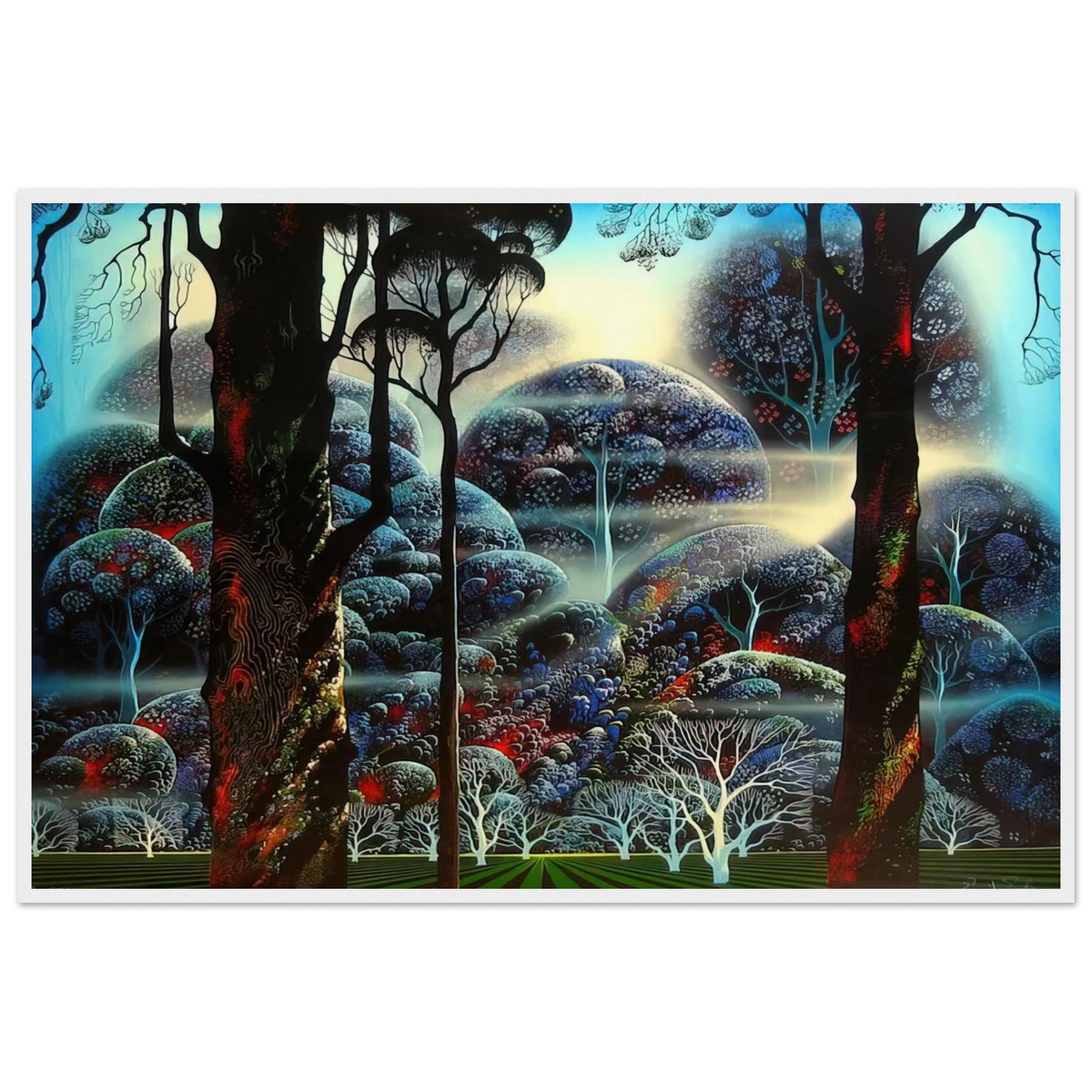 Mist in the Dark Woods Framed Poster | Eyvind Earle Framed Prints Wall Art | Eyvind Earle Prints