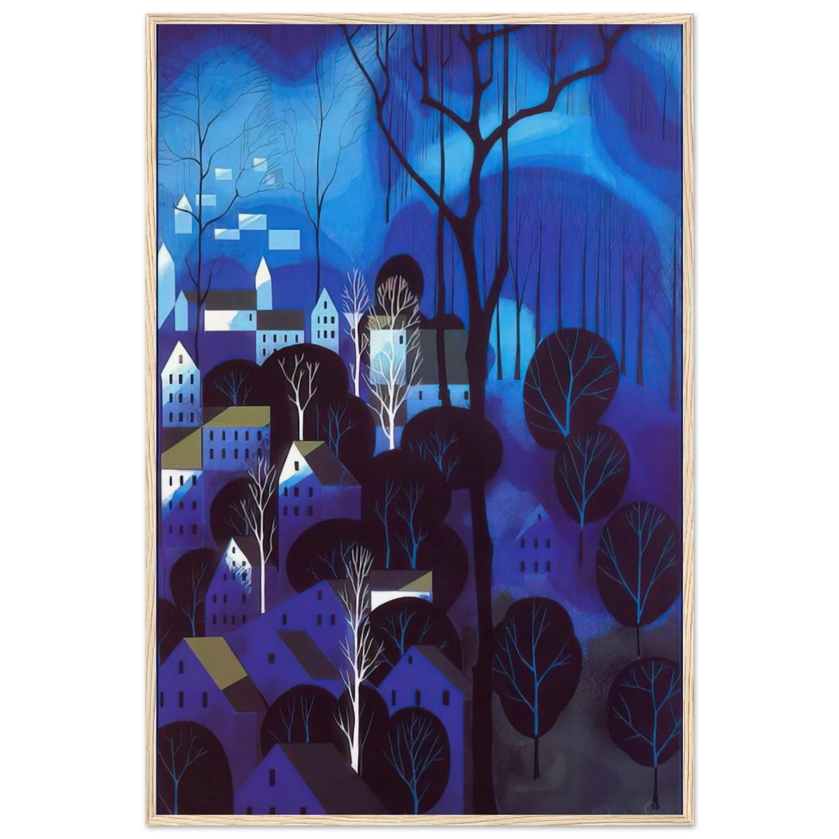 Midnight Blue Framed Poster | Eyvind Earle Framed Prints Wall Art | Eyvind Earle Prints