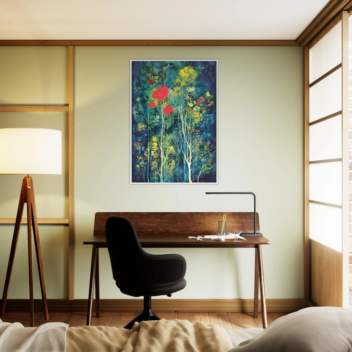 Poppies and Flowers Framed Poster | Eyvind Earle Framed Prints Wall Art | Eyvind Earle Prints