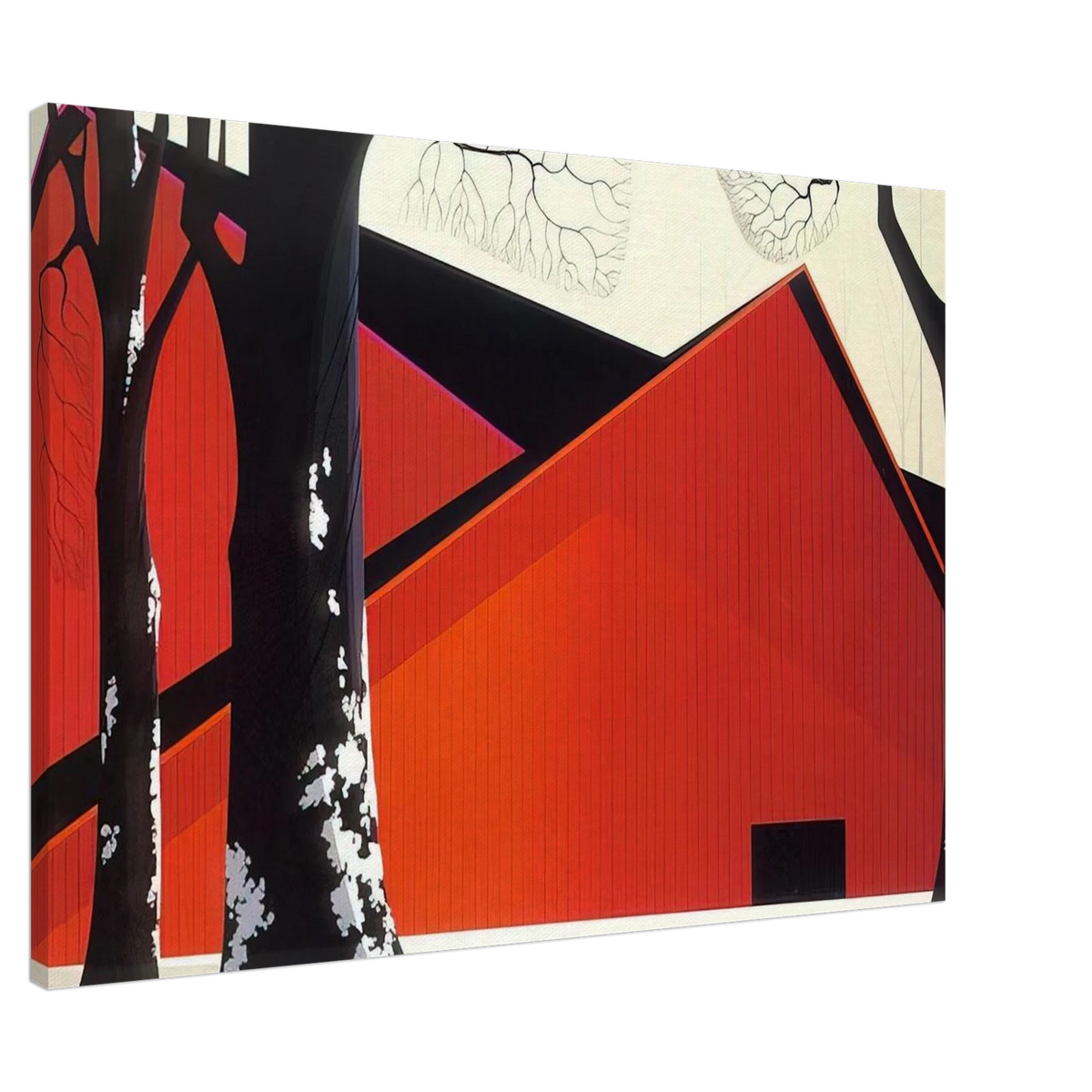 The Great Red Barn Canvas | Eyvind Earle Canvas | Eyvind Earle Prints
