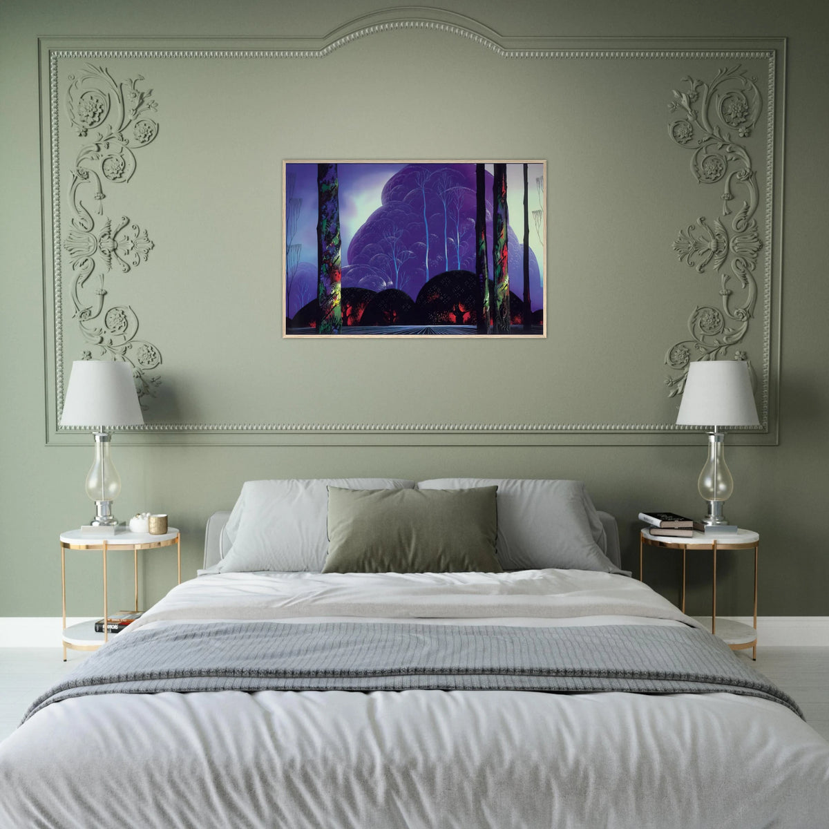 Purple Sunset Framed Poster | Eyvind Earle Framed Prints Wall Art | Eyvind Earle Prints