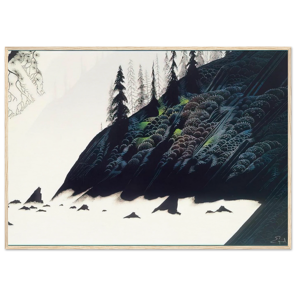 Spruce Redwoods and Pine Framed Poster | Eyvind Earle Framed Prints Wall Art | Eyvind Earle Prints