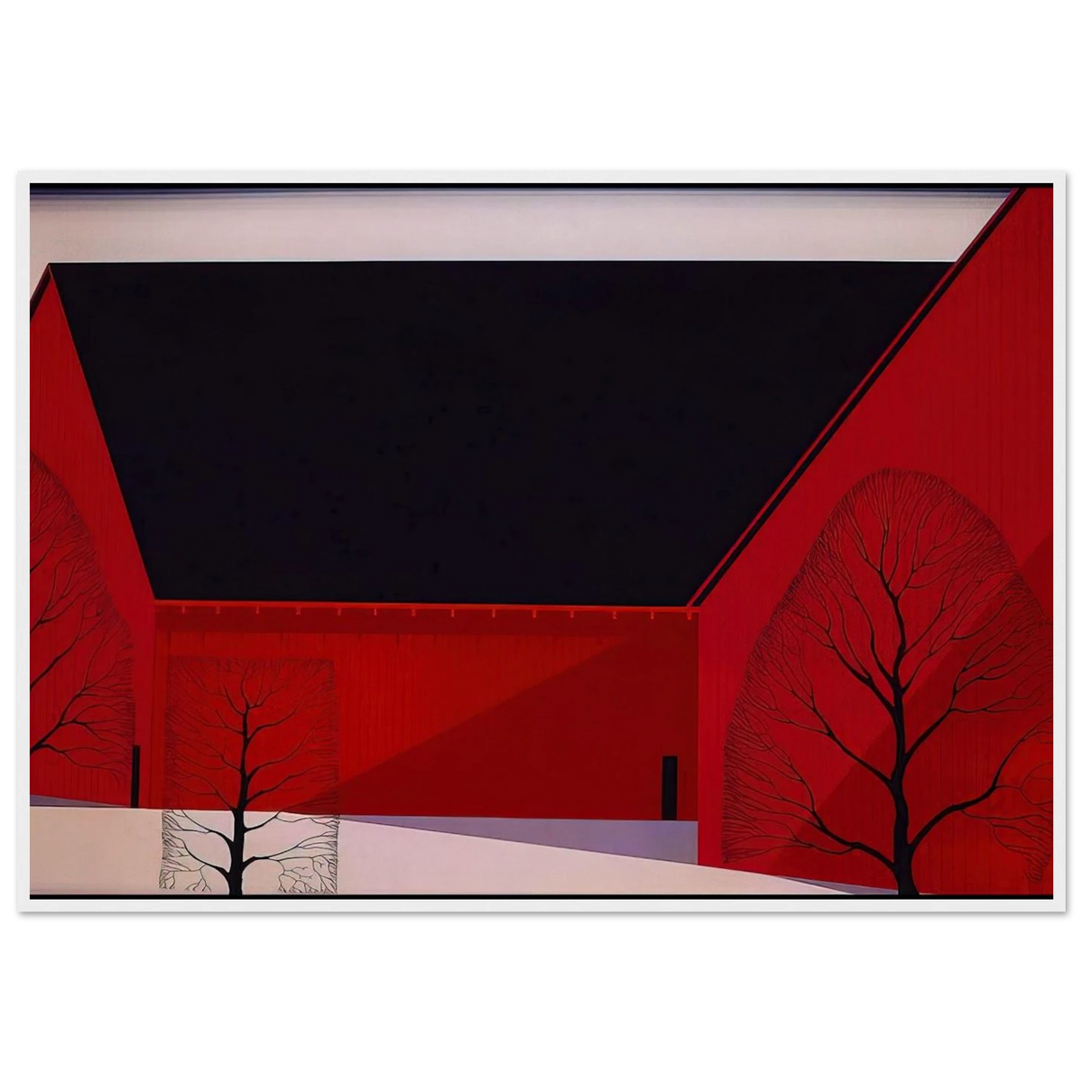 Western Barns Framed Poster | Eyvind Earle Framed Prints Wall Art | Eyvind Earle Prints