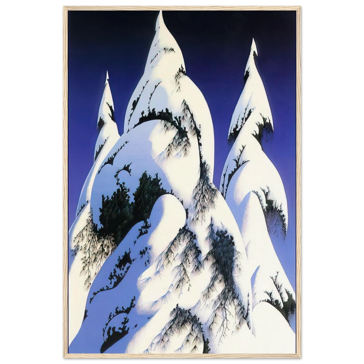 Snow Trees Framed Poster | Eyvind Earle Framed Prints Wall Art | Eyvind Earle Prints