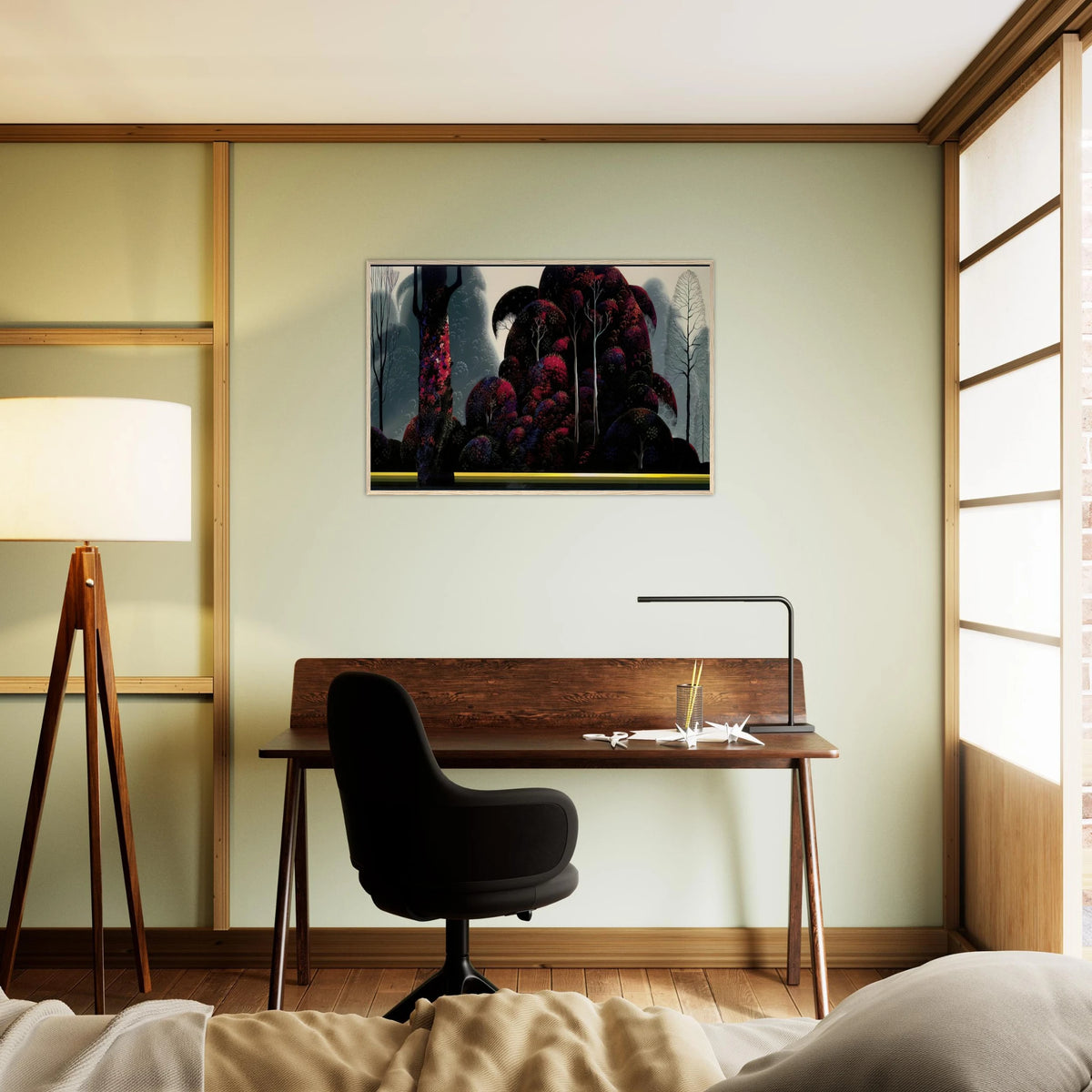 Crimson Eucalyptus Framed Poster | Eyvind Earle Framed Prints Wall Art | Eyvind Earle Prints