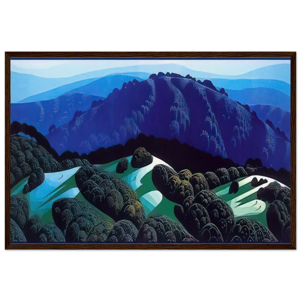 Three Fields and a Mountain Framed Poster | Eyvind Earle Framed Prints Wall Art | Eyvind Earle Prints