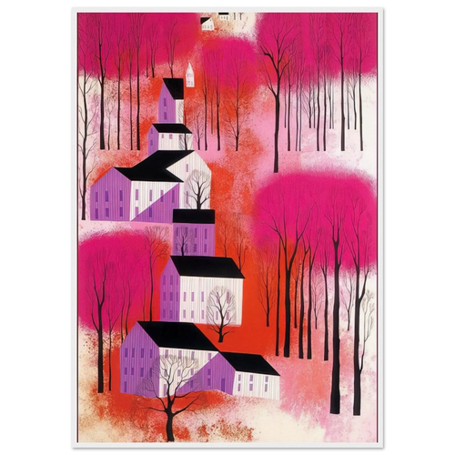 Autumn Sunset Framed Poster | Eyvind Earle Framed Prints Wall Art | Eyvind Earle Prints