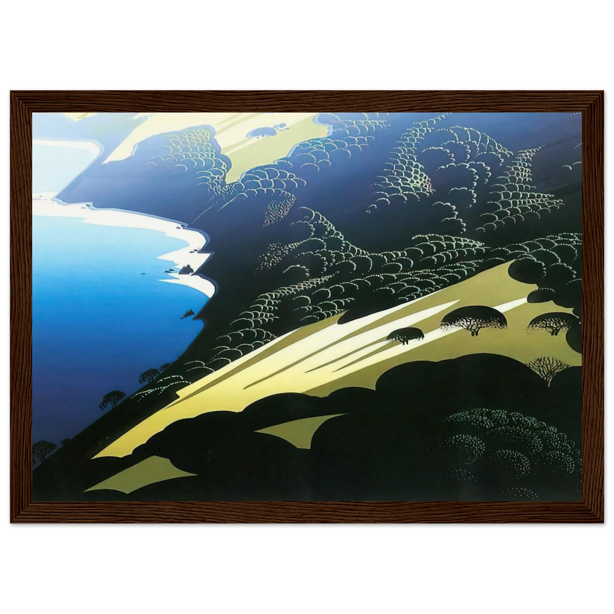 Seaside Pastures Framed Poster | Eyvind Earle Framed Prints Wall Art | Eyvind Earle Prints