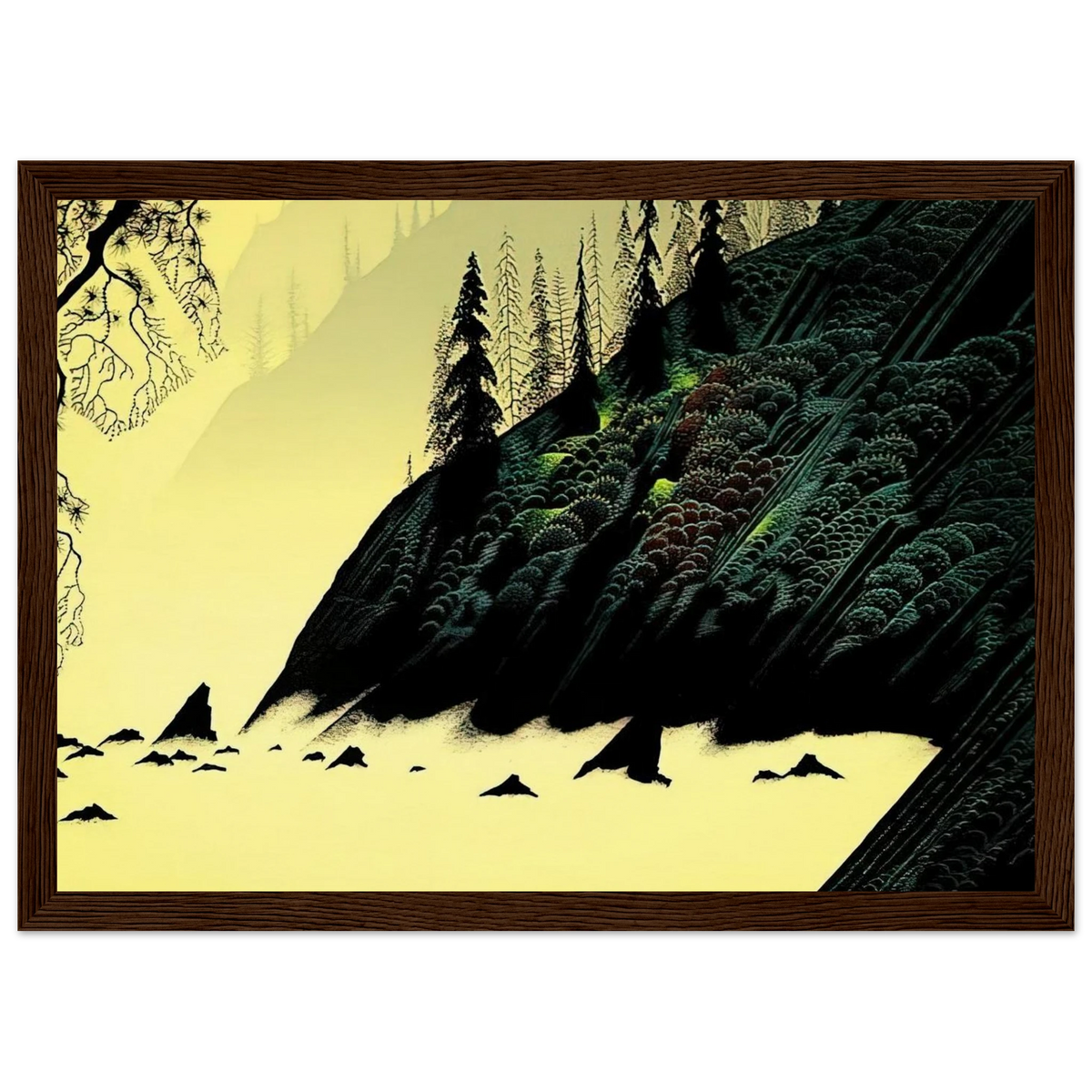 Spruce Redwood and Pine Framed Poster | Eyvind Earle Framed Prints Wall Art | Eyvind Earle Prints