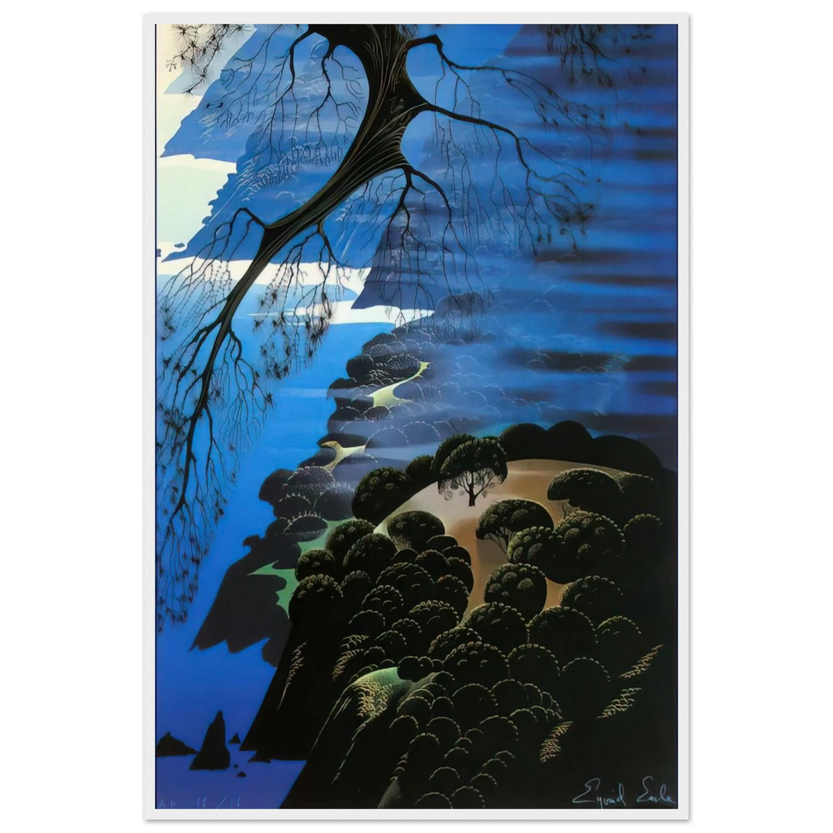 Mystical Coastline Framed Poster | Eyvind Earle Framed Prints Wall Art | Eyvind Earle Prints