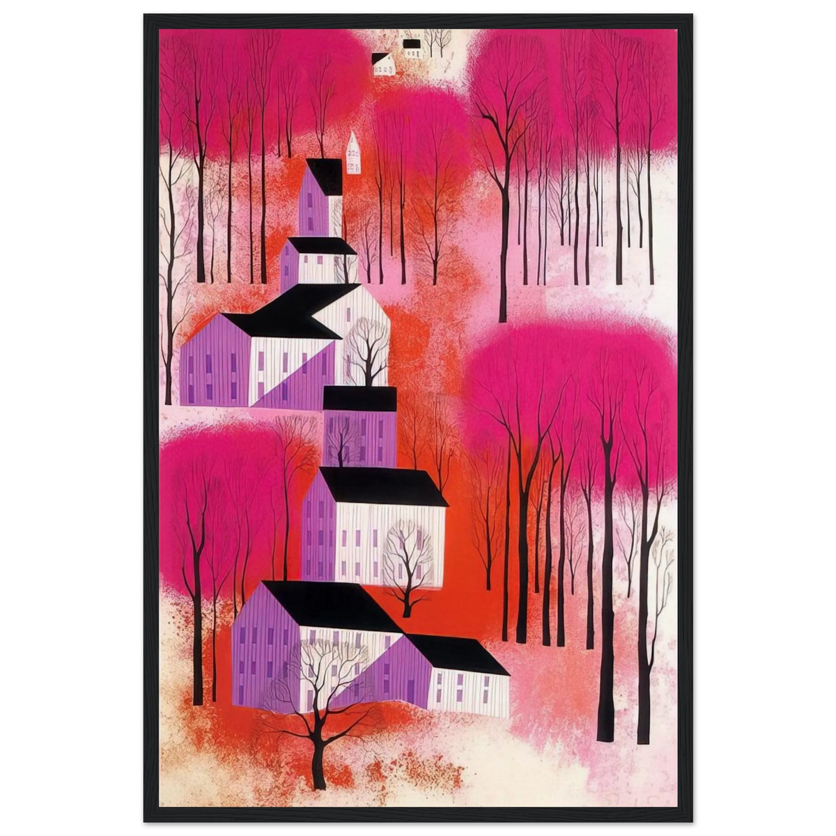 Autumn Sunset Framed Poster | Eyvind Earle Framed Prints Wall Art | Eyvind Earle Prints