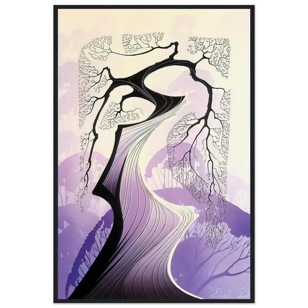 Carmel Cypress Framed Poster | Eyvind Earle Framed Prints Wall Art | Eyvind Earle Prints