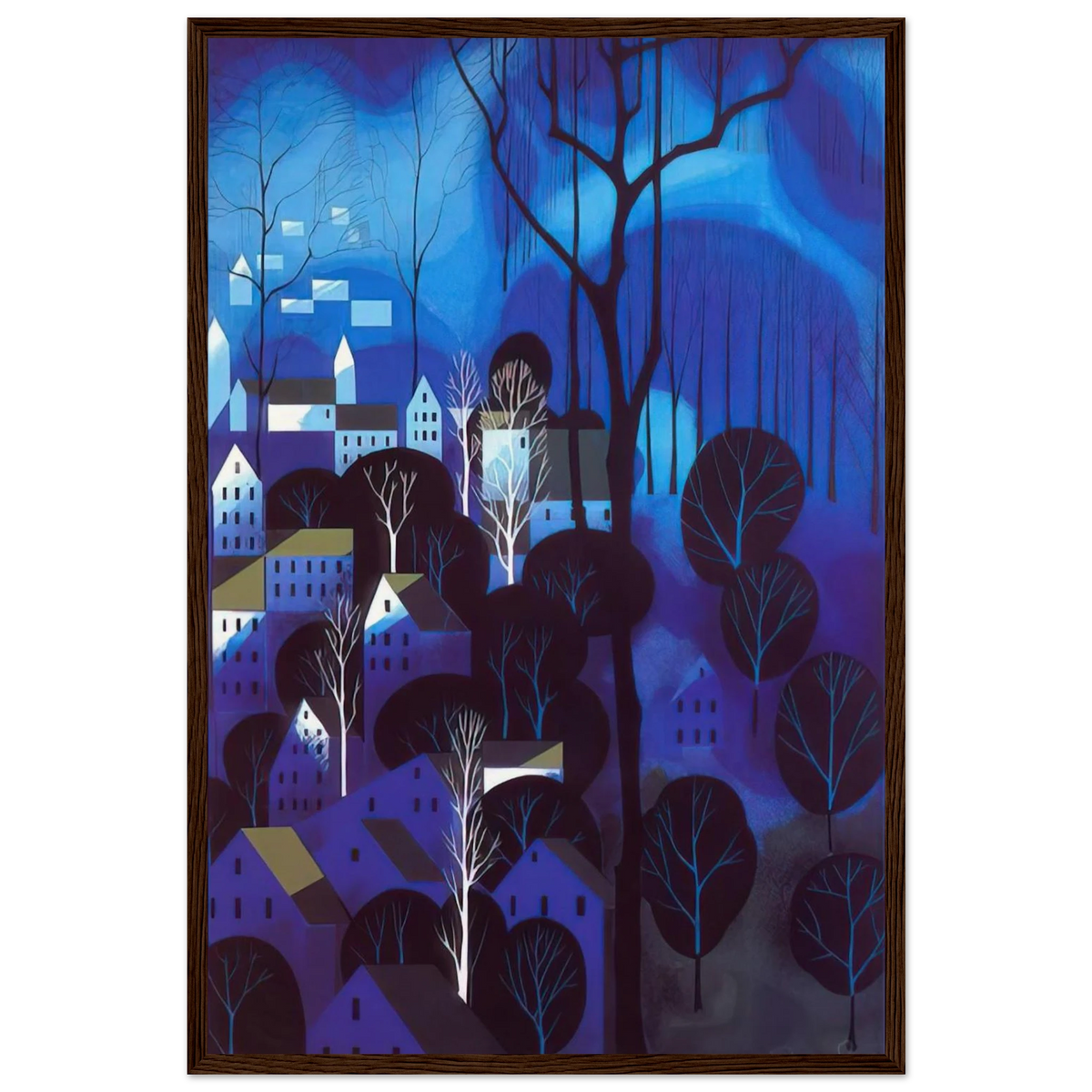 Midnight Blue Framed Poster | Eyvind Earle Framed Prints Wall Art | Eyvind Earle Prints