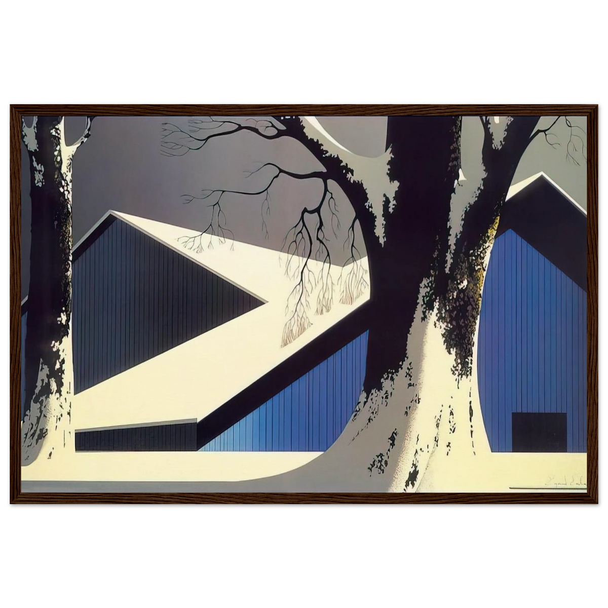 Winter Quiet Framed Poster | Eyvind Earle Framed Prints Wall Art | Eyvind Earle Prints