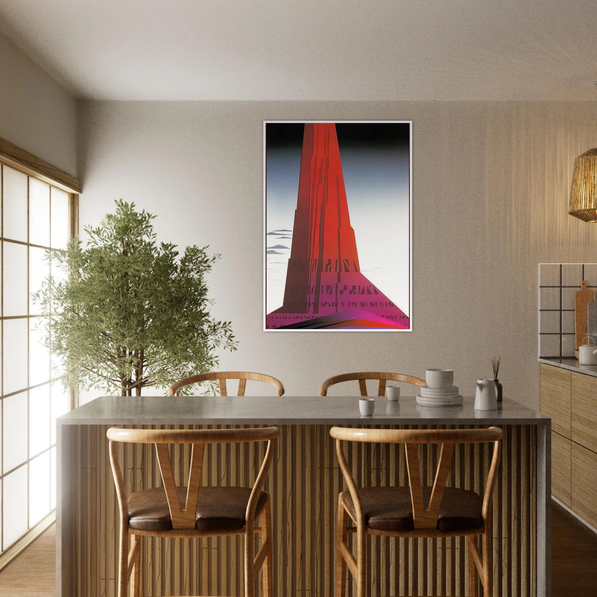 Desert Skyscraper Framed Poster | Eyvind Earle Framed Prints Wall Art | Eyvind Earle Prints