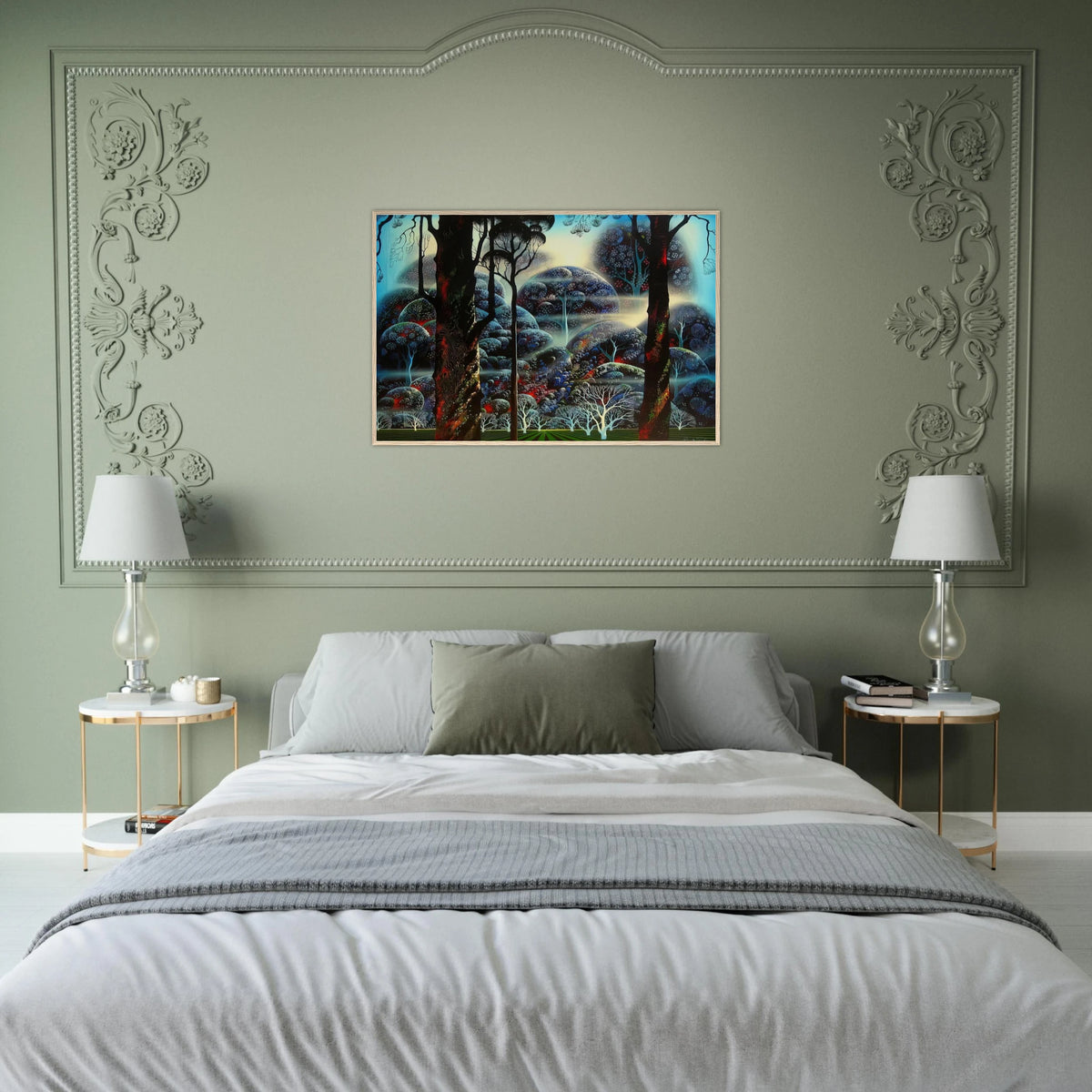 Mist in the Dark Woods Framed Poster | Eyvind Earle Framed Prints Wall Art | Eyvind Earle Prints